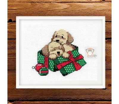 Free Cross Stitch ''Puppies'' for New Year