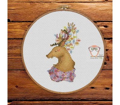 Christmas Cross stitch pattern Deer Stag}