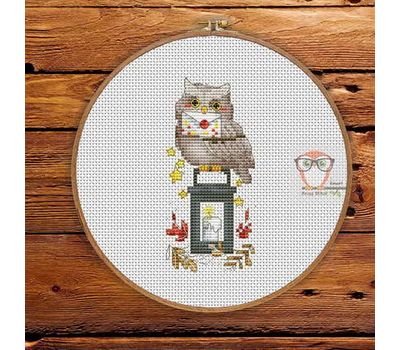 Christmas Cross stitch pattern Holiday Owl}