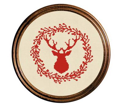 Reindeer  Christmas cross stitch pattern pdf