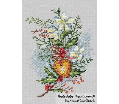 {en:Christmas cross stitch pattern Holiday Bouquet;}