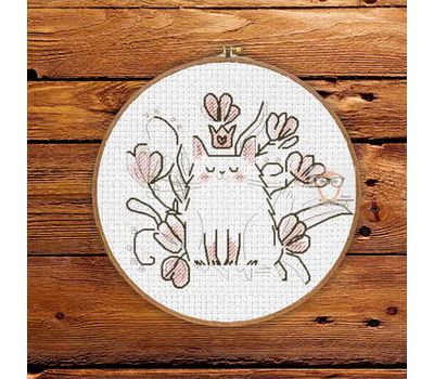 Marshmallow King Cat Baby Cross stitch pattern}