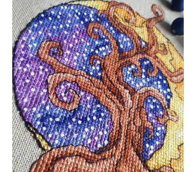 Moon Tree cross stitch Pattern stitched