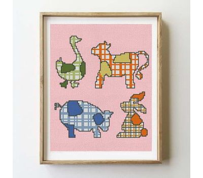 Patchwork Animals Cross stitch pattern free
