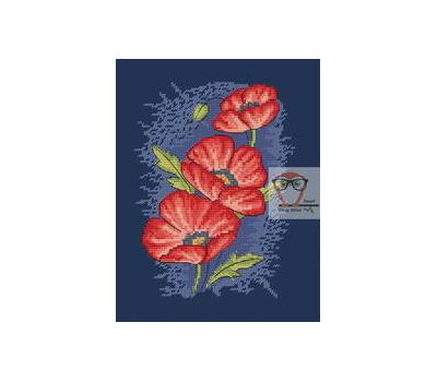 Poppy cross stitch pattern flower pattern