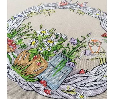 Round cross stitch pattern Summer Wreath