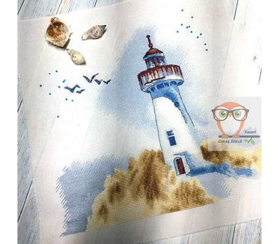 Sea Cross Stitch pattern Lighthouse Pattern  framed