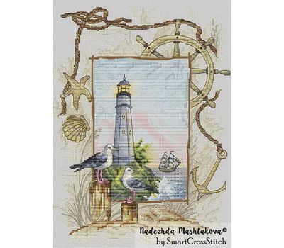 {en:Sea Sampler cross stitch pattern Lighthouse;}