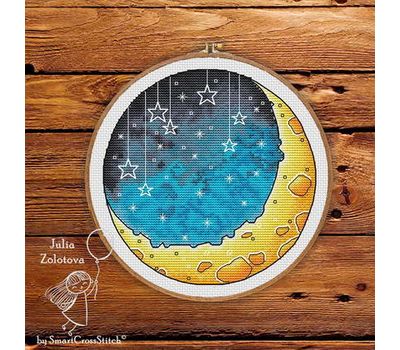 Round cross stitch pattern Starry Night