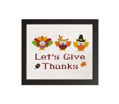 Happy Thanksgiving cross stitch pattern free