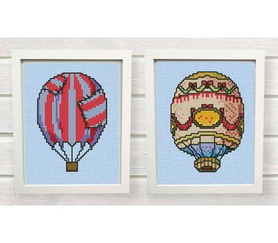 Air Balloons vintage cross stitch pattern