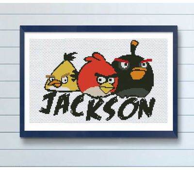 Angry Birds Baby Name Cross stitch pattern