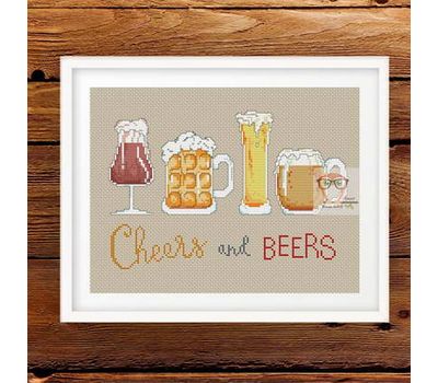 Beers & Cheers funny cross stitch chart