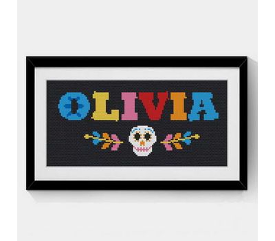 COCO cross stitch pattern baby name sign