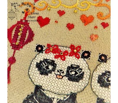 Two Pandas Cross Stitch pattern