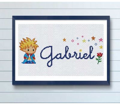 Disney cross stitch chart Little Prince custom baby name sign