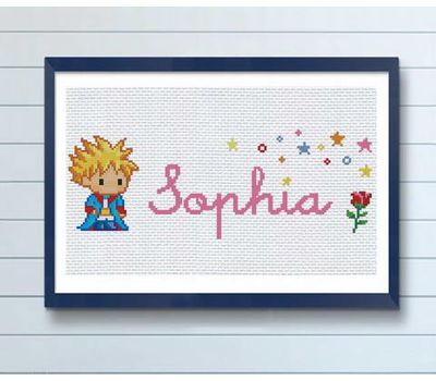 Disney cross stitch pattern Little Prince custom baby name sign