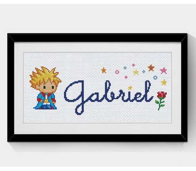 Disney cross stitch pattern Little Prince custom baby name sign