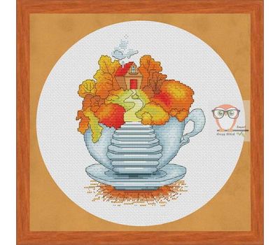 Fantasy Cross stitch Chart Autumn in the Teapot