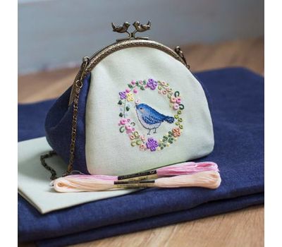 Floral Embroidery pattern Tiny Bird