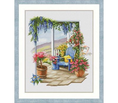 Floral cross stitch pattern Spring View