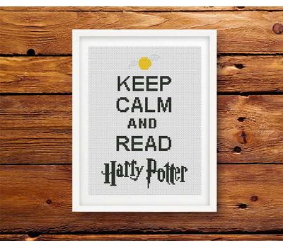 Harry Potter cross stitch chart Keep Calm and Read
