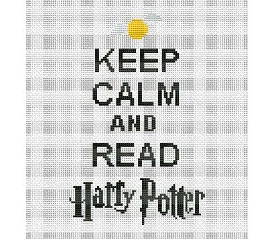 Harry Potter cross stitch pattern Keep Calm and Read