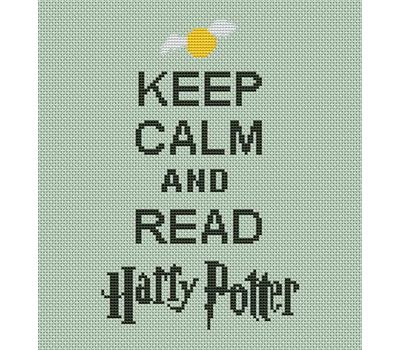 Harry Potter cross stitch pattern Keep Calm and Read
