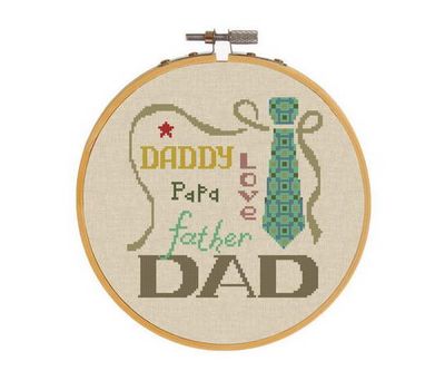 I love Dad father cross stitch pattern