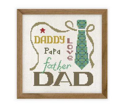 I love Dad father cross stitch pattern