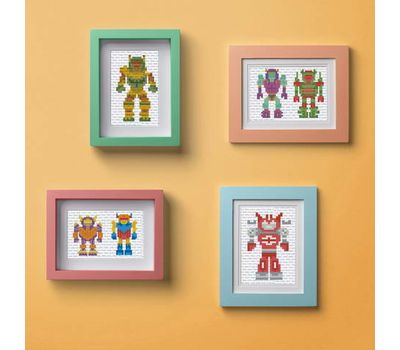 Pixel Transformers & Robots cross stitch pattern pdf