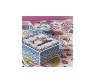 Plastic canvas tissue box Sewing Basket}