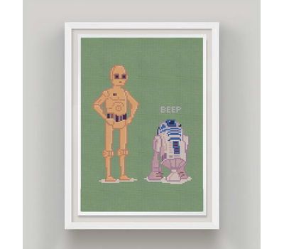 Star wars cross stitch pattern C-3PO & R2-D2