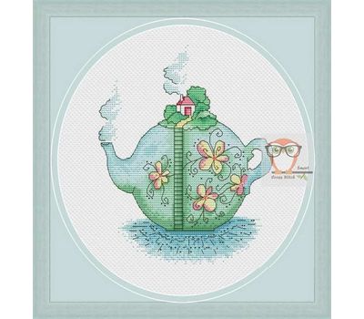 Summer Cross stitch Chart Teapot