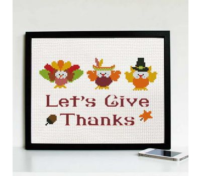Happy Thanksgiving cross stitch pattern example free