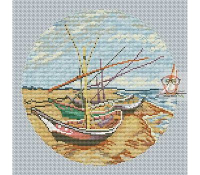 Van Gogh cross stitch pattern Boats