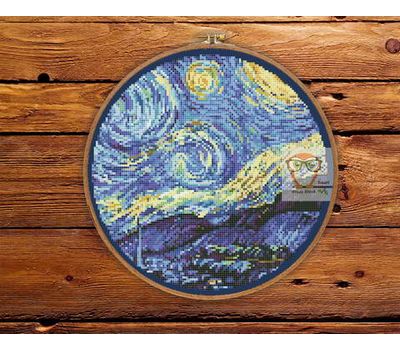 Van Gogh cross stitch pattern Starry Night