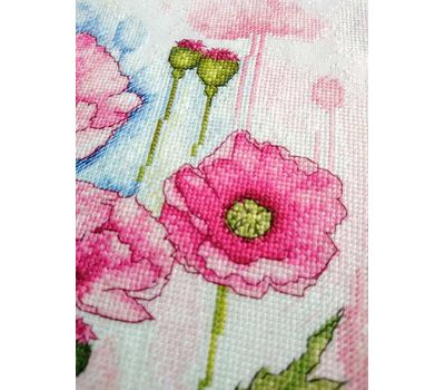 Watercolor Poppies cross stitch pattern
