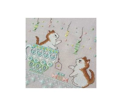 Whitework Embroidery pattern Funny Kittens