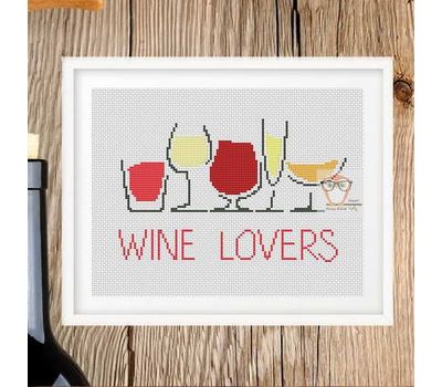 Wine Lovers funny cross stitch chart