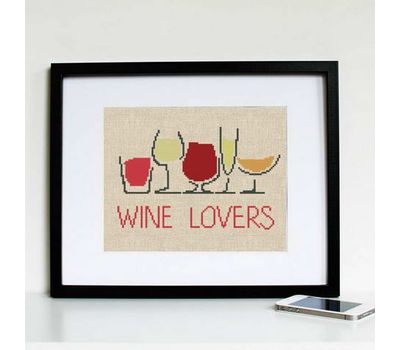 Wine Lovers funny cross stitch pattern