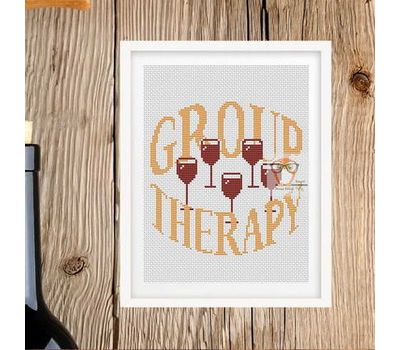 Wine Therapy funny cross stitch chart