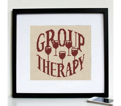 Wine Therapy funny cross stitch pattern