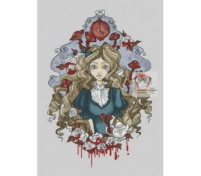 Alice in Wonderland cross stitch pattern Alice Gothic}