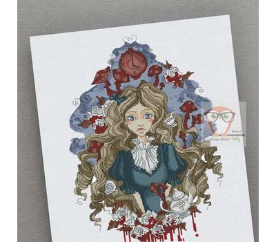 Alice in Wonderland cross stitch pattern Alice Gothic}