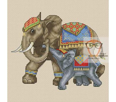 Animalistic Cross stitch pattern Elephants Family}