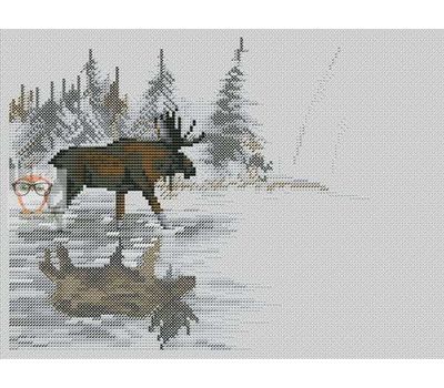 Animalistic Cross stitch pattern Elk}