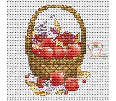 Apples Cross stitch pattern Autumn Basket}