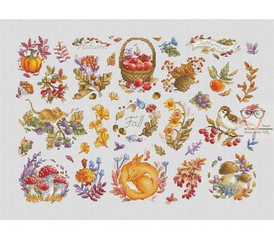 Autumn Sampler Cross stitch pattern}
