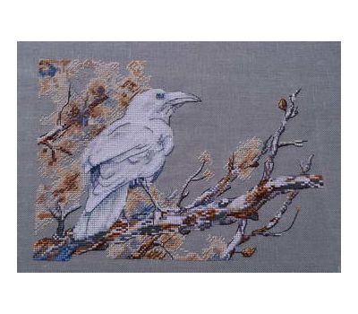 Bird cross stitch pattern White Raven}